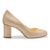 Perfect Round Toe Pump 70 in Light Gold Linen