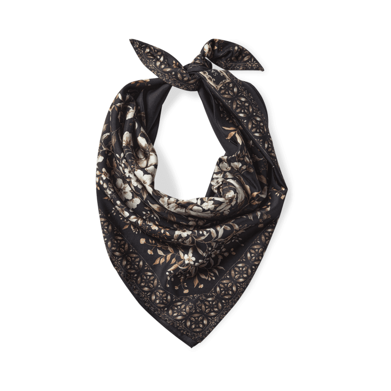 1 ReversibleFaceScarf BlackFloralWashableSilk Tied min