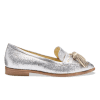 Janet Loafer in Silver Crackle Leather