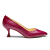 Perfect Kitten Pump 50 in Deep Burgundy Lizard Embossed Calf