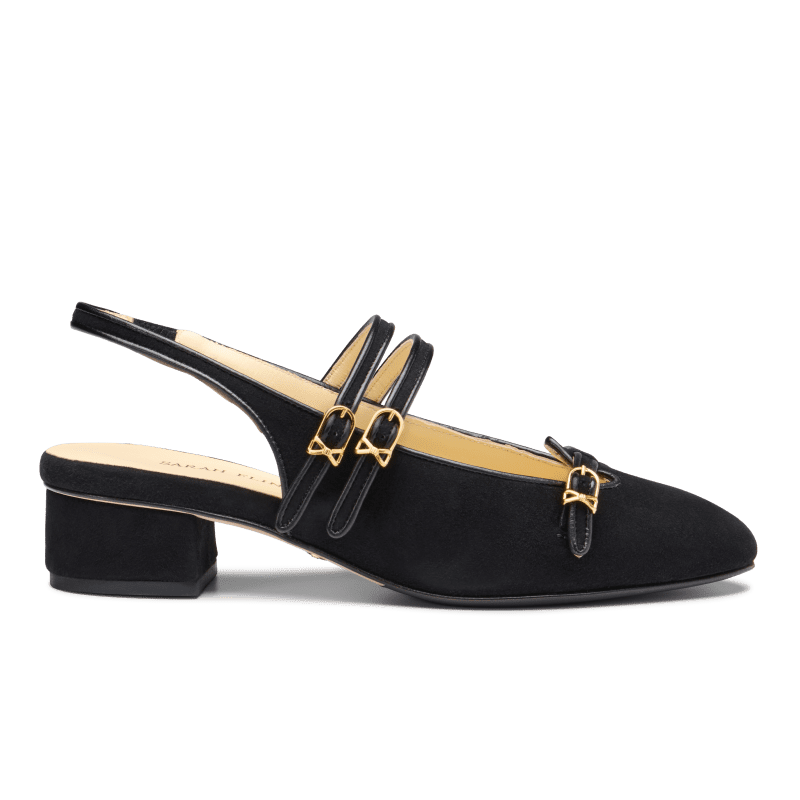 Mary Gail Mary Jane Sling 30 in Black Suede