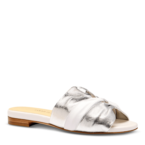 24 10 21 SF ARABESQUE SLIDE WHITE NAPPA SILVER TEXTURED SAFFIANO 02