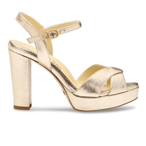 Perfect Crossover Platform 100 in Gold Textured Saffiano