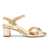 Perfect Crossover Sandal 50 in Gold Saffiano