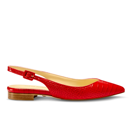 Stella in Cherry Croc Embossed Calf