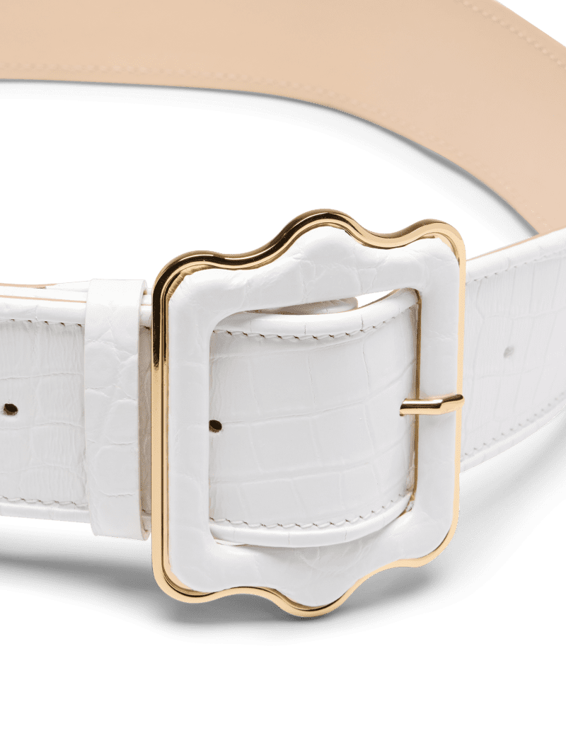 25 01 14 SF 03 VIENNA WAIST BELT WHITE CROC EMBOSSED CALF 02