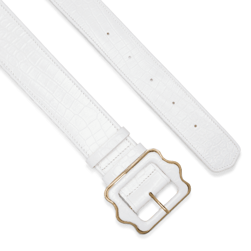 25 01 14 SF 03 VIENNA WAIST BELT WHITE CROC EMBOSSED CALF 03