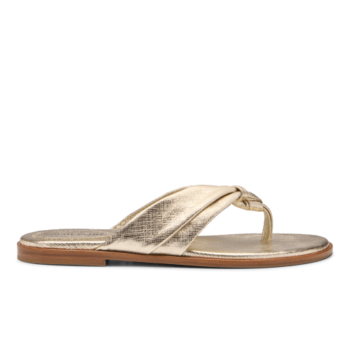 Maeve Sandal in Gold Textured Saffiano