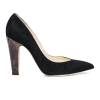 100mm Italian Made Pointed Toe Jay Pump in Black Suede