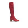 Alexandra 50 in Burgundy Stretch Suede Knee High 30mm Boot