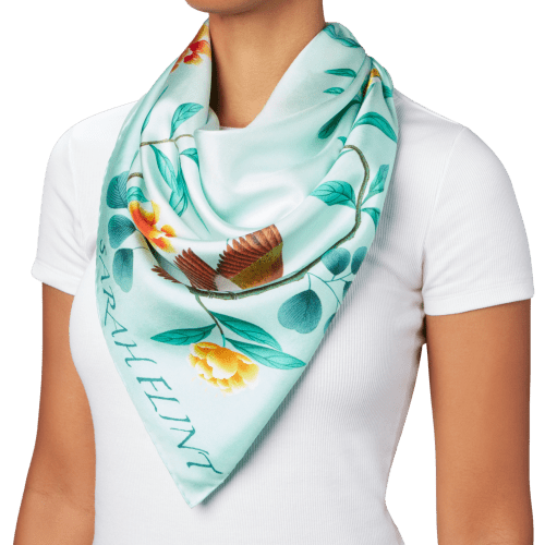 BirdsongScarf90 Blue Onmodel