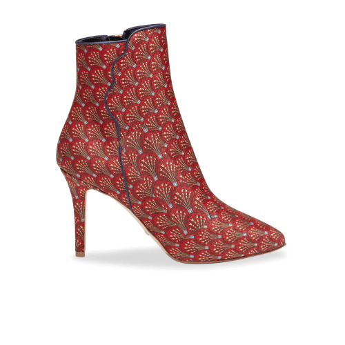 Perfect Dress Bootie 90 in Red Vienna Jacquard