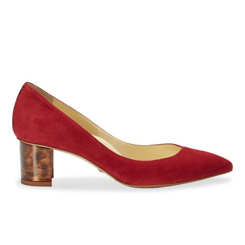 50mm Italian Made Pointed Toe Perfect Emma Pump in Merlot Suede