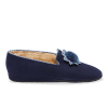 Fireside House Shoe in Navy Rosette Suede