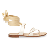 10mm Italian Made Flat Grear Sandal in White Vachetta