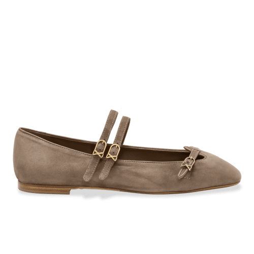 Mary Gail Mary Jane in Taupe Suede