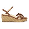 Mirjana Wedge 50 in Saddle Vachetta And Raffia