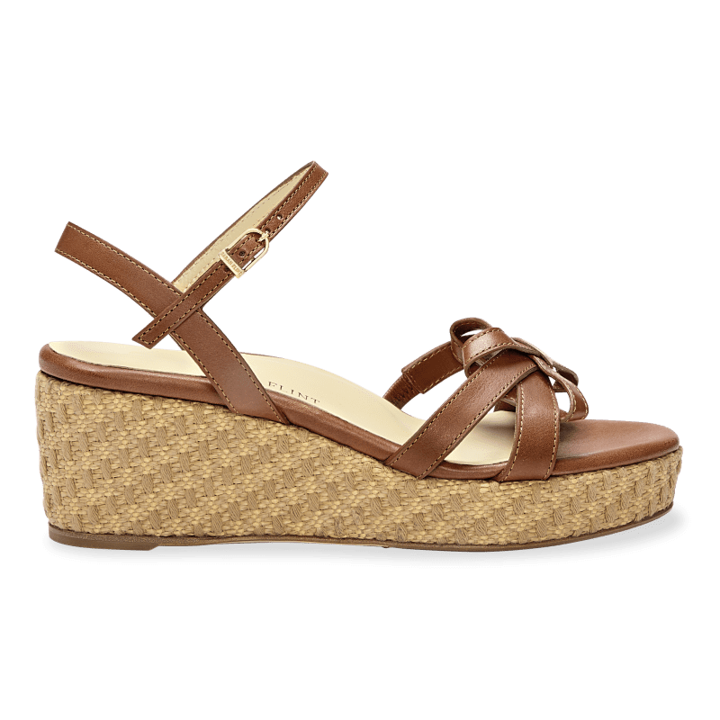 Mirjana Wedge 50 in Saddle Vachetta And Raffia