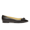 10mm Italian Made Natalie Pointed Toe Flat in Black Vacchetta