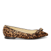 10mm Italian Made Natalie Pointed Toe Flat in Chocolate Leopard Hair Calf