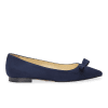 10mm Italian Made Natalie Pointed Toe Flat in Navy Suede