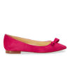 10mm Italian Made Natalie Pointed Toe Flat in Pomegranate Suede