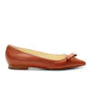 10mm Italian Made Natalie Pointed Toe Flat in Saddle Vacchetta