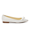 10mm Italian Made Natalie Pointed Toe Flat in White Calf