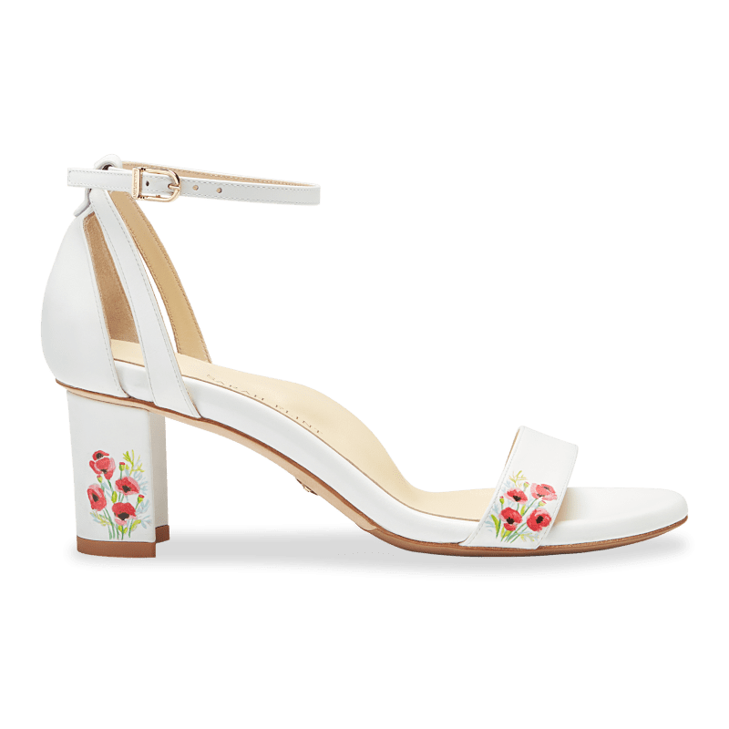 60mm Italian Made Perfect Block Sandal in Painted Poppy