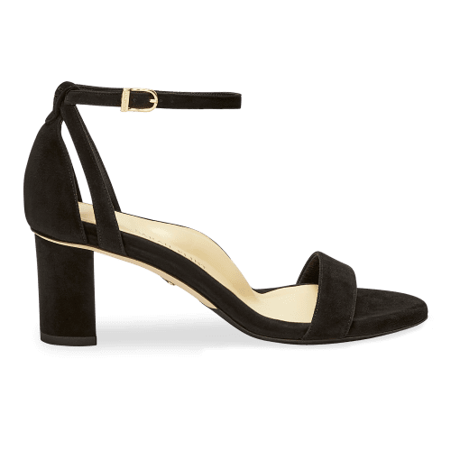 60mm Italian Made Perfect Block Sandal in Black Suede