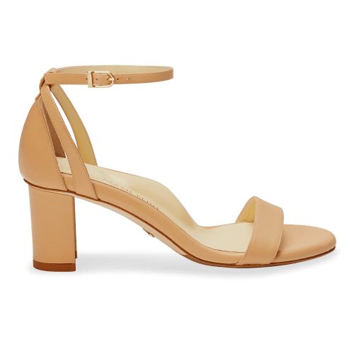 60mm Italian Made Perfect Block Sandal in Sand Calf