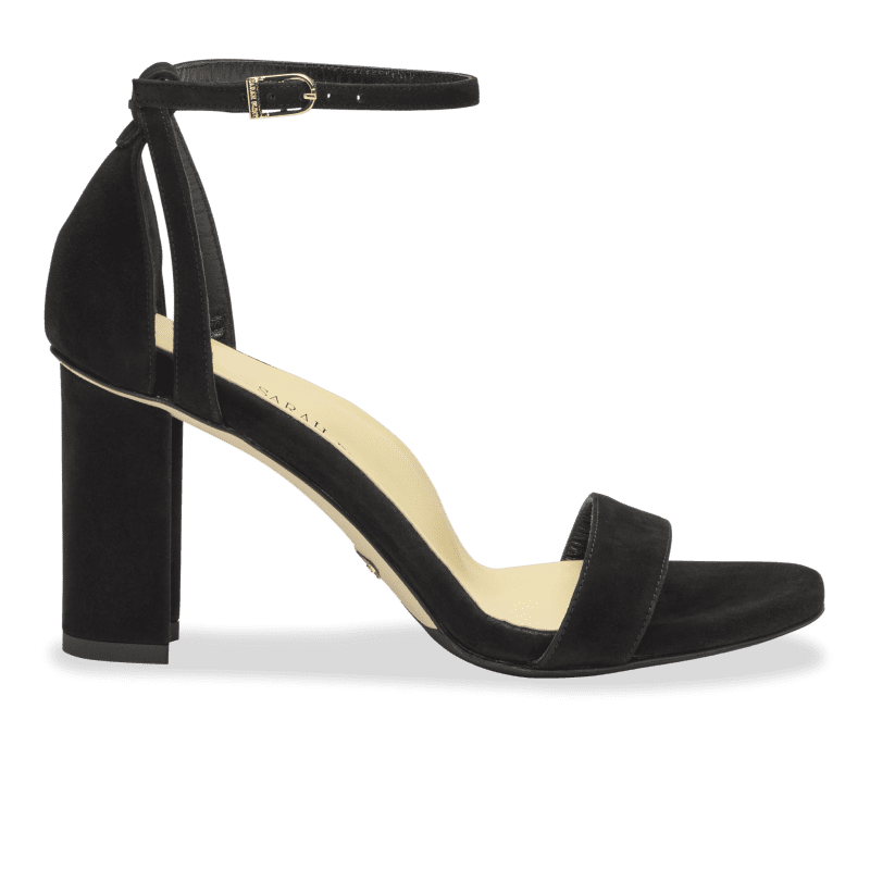 Perfect Block Sandal 90 in Black Suede