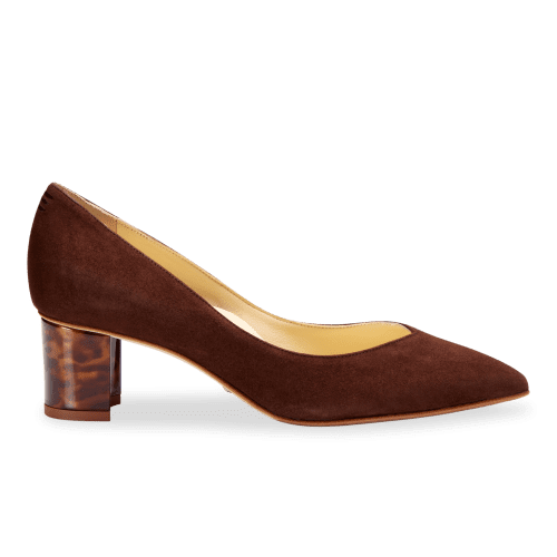 50mm Italian Made Pointed Toe Perfect Emma Pump in Espresso Suede