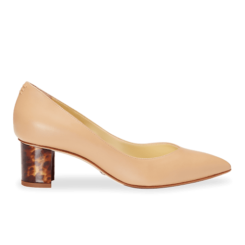 50mm Italian Made Pointed Toe Perfect Emma Pump in Sand Calf