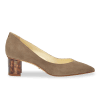 50mm Italian Made Pointed Toe Perfect Emma Pump in Taupe Suede