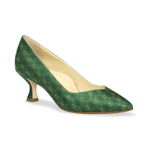 PerfectKittenPump50 GreenJacquard 3q3