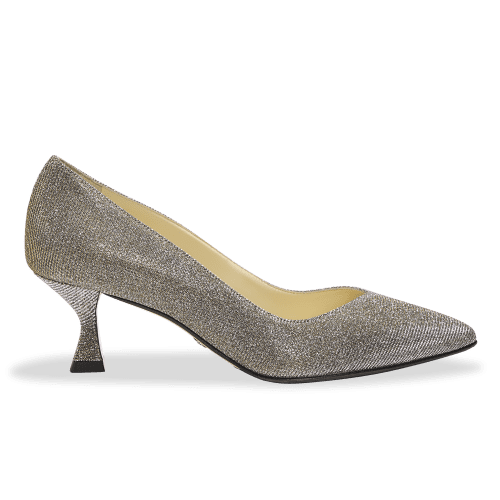 Perfect Kitten Pump 50 in Gunmetal Lame