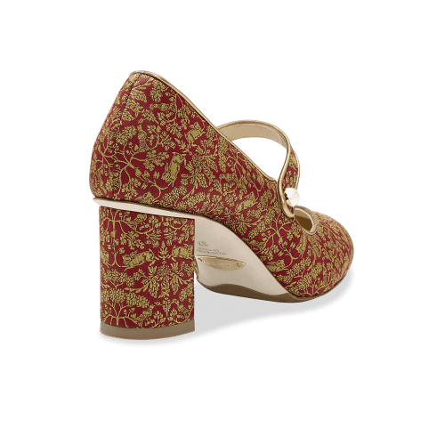 PerfectMaryJanePump BrightRedRabbitJacquard Back4