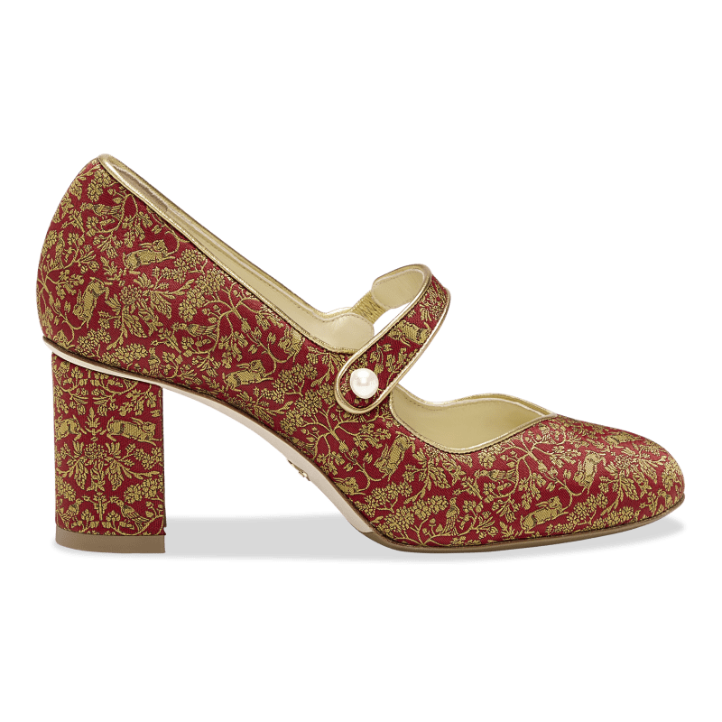 Perfect Mary Jane Pump 70 in Bright Red Rabbit Jacquard