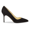 85mm Italian Made Pointed Toe Pump in Black Suede