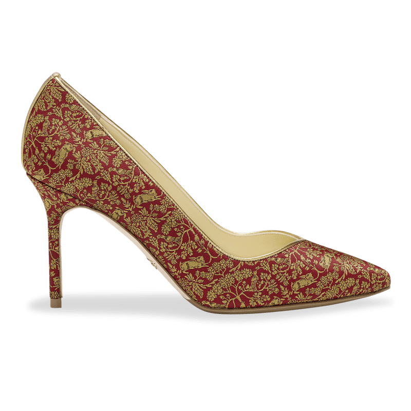 Perfect Pump 85 in Bright Red Rabbit Jacquard