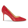 85mm Italian Made Pointed Toe Pump in Red Croc Embossed Nappa