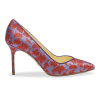 Perfect Pump 85 in Scarlet & Mauve Silk Jacquard