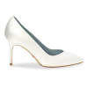 85mm Italian Made Pointed Toe Pump in Wedding White Satin