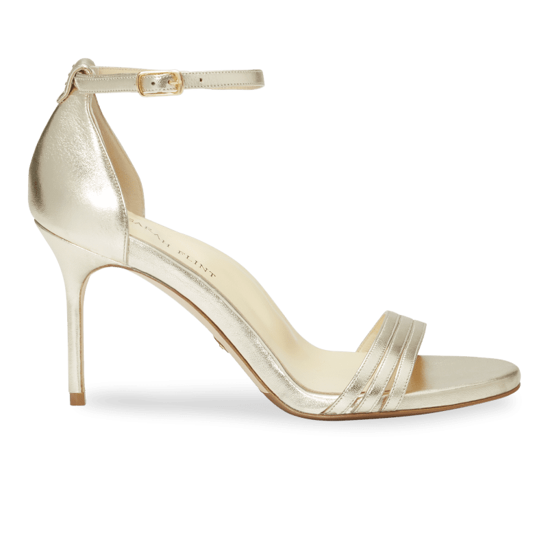 85mm Italian Made Round Toe Perfect Sandal in Gold Nappa