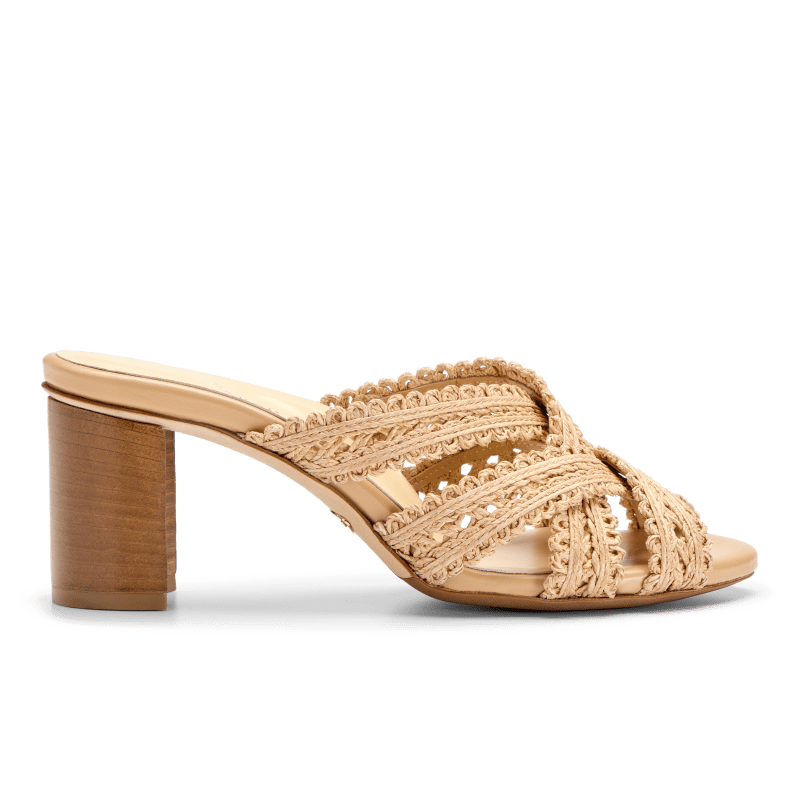 Perfect Crisscross Sandal 70 in Almond Raffia