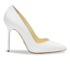 100m Italian Made Pointed Toe Pump in White Calf