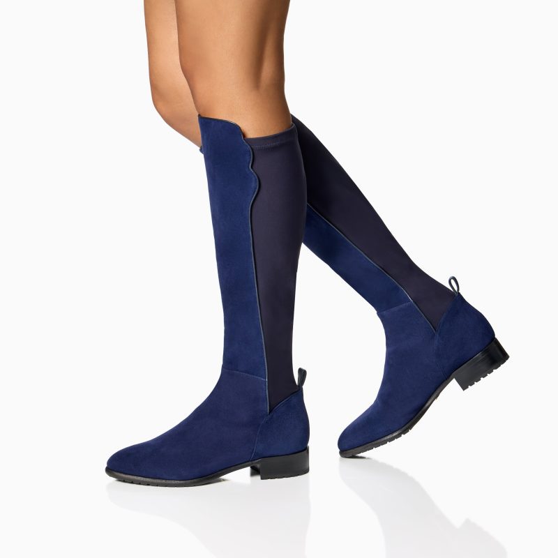 Perfect Stretch Boot 30 in Navy Suede