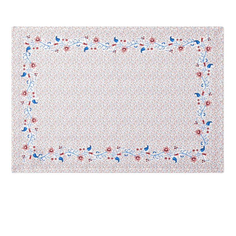 Placemats BurgundyFloralCotton 02 Overhead compressed