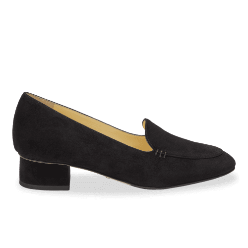 30mm Italian Made Rosie Flat in Black Suede